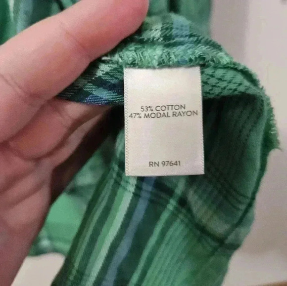 J. Jill green plaid long sleeve button down! - Picture 5 of 5